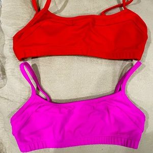 American Apparel sports bras pink and red size XS / S